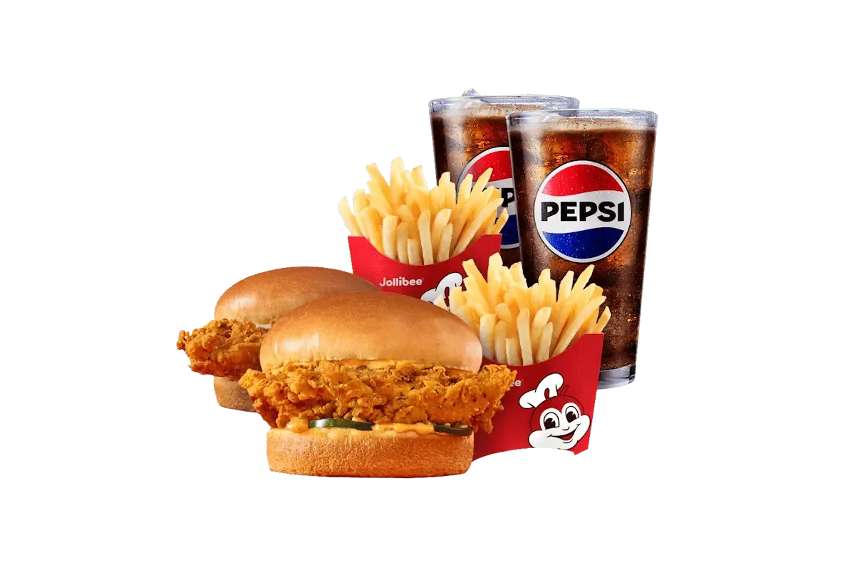 2 Chicken Sandwiches Meal Deal on a transparent background
