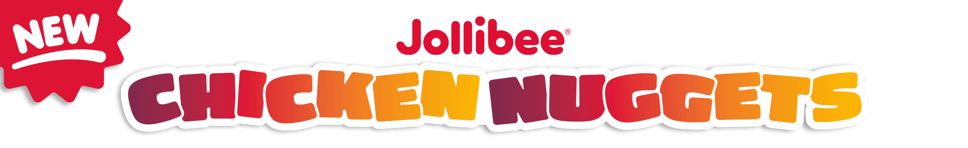 New Jollibee Chicken Nuggets text on a transparent background.